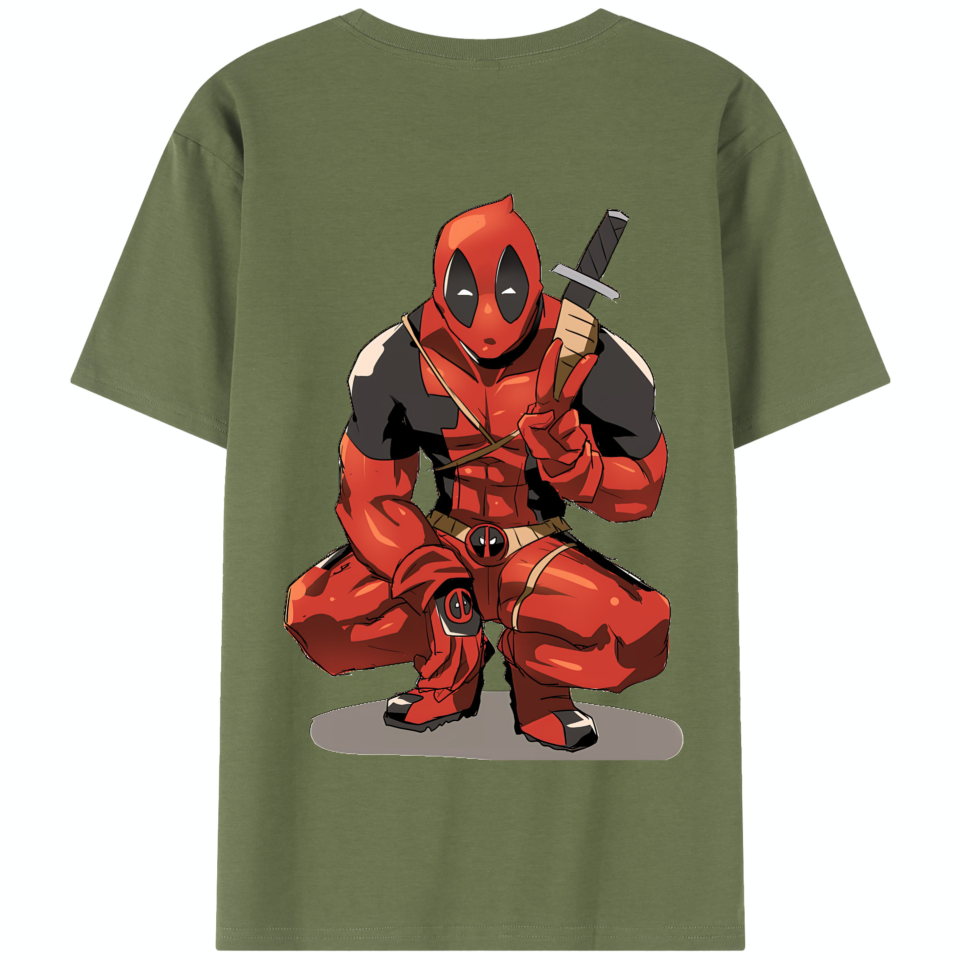 （画像用） Deadpool デッドプール 綿100％半袖Tシャツ（背面プリント）